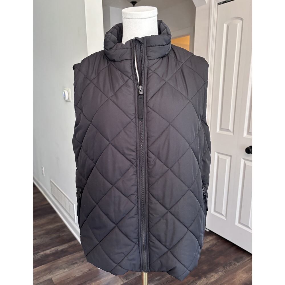Vera Bradley Vest Womens Black Quilted Floral Fleece Lined Puffer XL